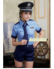 警官 婦警 ポリス 警察 制服 コスチューム コスプレ ハロウィン 仮装 衣装 4点セット Lサイズ bwn1193-2