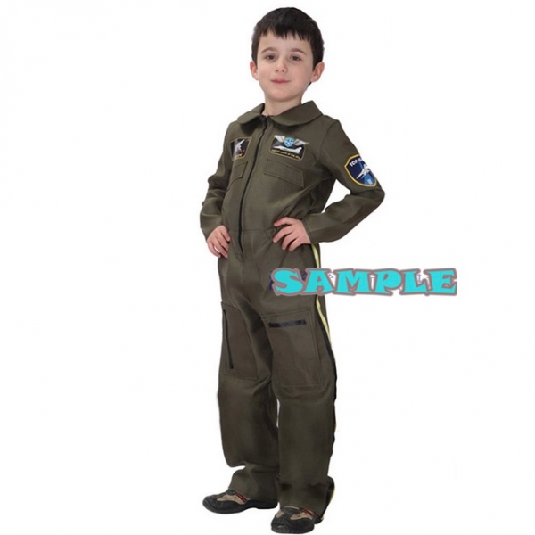 ハロウィン仮装 空軍 パイロット コスプレ 子供用 Mサイズ ジャンプスーツ hw0036-17