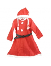 クリスマス コスチューム レディースサンタ ドレス+帽子 2点セット qx10040-8