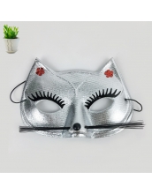 コスプレ小道具 布製猫マスク 銀色 大人/子供共通 qx10051-2