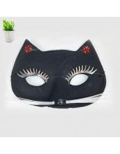コスプレ小道具 布製猫マスク 黒 大人/子供共通 qx10051-3