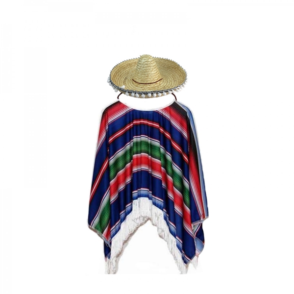 メキシコ コスチューム 衣装 ブルー 子供用 qx10063-12