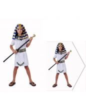 古代エジプト コスチューム ファラオ エジプト王 7-10歳児 ヘッドピース+ワンピース+ネックピース+ウエストバンド 4点セット qx10074-8