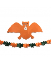 ハロウィン用品 小道具 飾り紙 ペーパーオーナメント オレンジ蝙蝠 qx10102-1