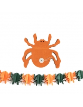 ハロウィン用品 小道具 飾り紙 ペーパーオーナメント オレンジクモ qx10102-4