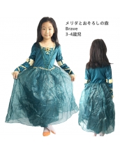 メリダ メリダとおそろしの森 Brave コスチューム ドレス 3-4歳児 qx10123-4
