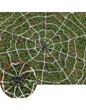 コスプレ小道具 クモの網 白 1.5M ネット+蜘蛛 2点セット qx10135-1