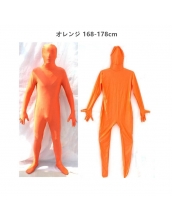 コスチューム フードマスク付きジャンプスーツ オレンジ 168-178cm qx10137-10