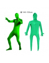コスチューム フードマスク付きジャンプスーツ 緑 145-155cm qx10137-11