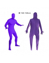コスチューム フードマスク付きジャンプスーツ 紫 160-168cm qx10137-12